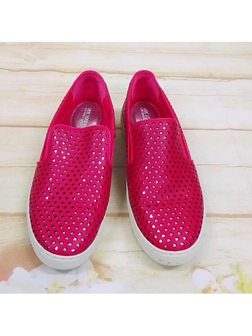 MICHAEL Michael Kors Hot Pink Perforated Slip-On Sneakers